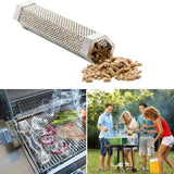 Hexagon Bbq Smoker Tube Stainless Steel Grill Accessory Smoking Box Long Lasting - 12Inch - Top-Down View