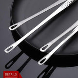 24/28Cm Stainless Steel Kitchen Grill Straight Tweezers Bbq Food Tongs Tools - 24CM - Rear View