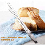 24/28Cm Stainless Steel Kitchen Grill Straight Tweezers Bbq Food Tongs Tools - 24CM - Extra Image