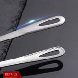 24/28Cm Stainless Steel Kitchen Grill Straight Tweezers Bbq Food Tongs Tools - 24CM - Top-Down View