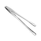 24/28Cm Stainless Steel Kitchen Grill Straight Tweezers Bbq Food Tongs Tools - 24CM - Close-Up Angle