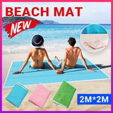 Sand Free Beach Mat Blanket Sand Proof Magic Sandless Sand Dirt & Dust Disappear - Blue - Front View