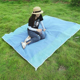 Sand Free Beach Mat Blanket Sand Proof Magic Sandless Sand Dirt & Dust Disappear - Blue - Rear View