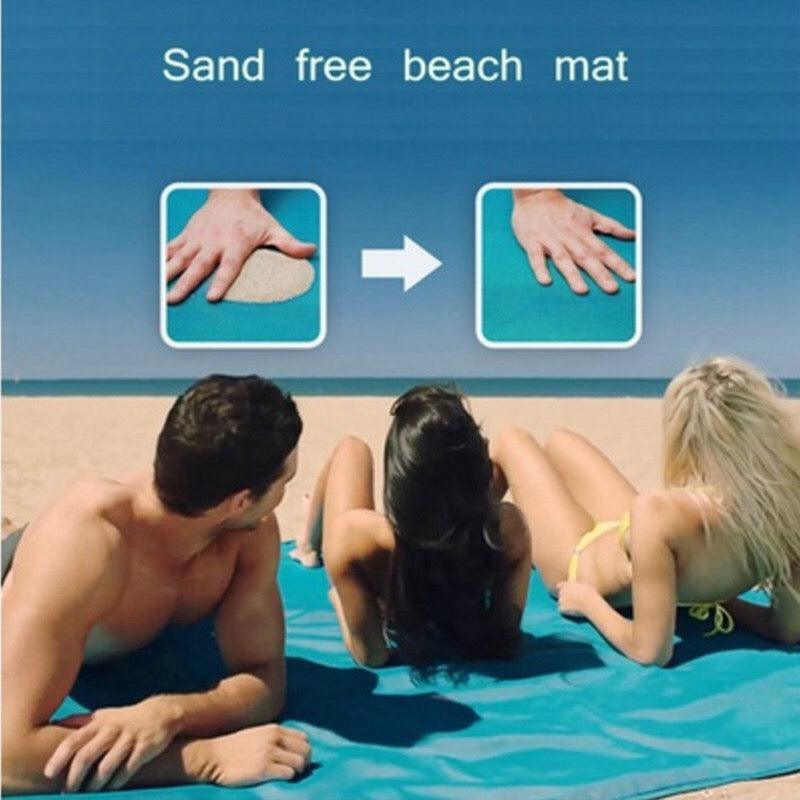 Sand Free Beach Mat Blanket Sand Proof Magic Sandless Sand Dirt & Dust Disappear - Blue