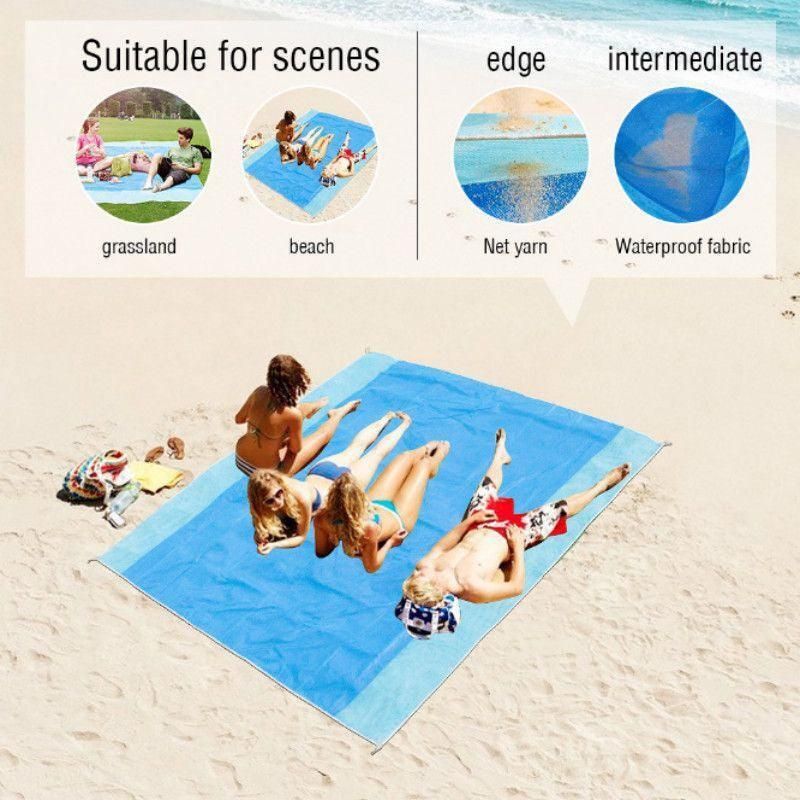 Sand Free Beach Mat Blanket Sand Proof Magic Sandless Sand Dirt & Dust Disappear - Green