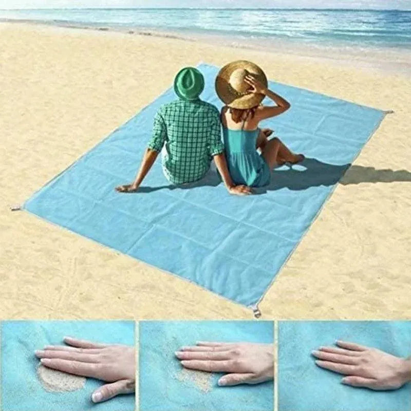 Sand Free Beach Mat Blanket Sand Proof Magic Sandless Sand Dirt & Dust Disappear - Green