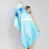 Sand Free XL Beach Towel + Bag Quick Dry Microfibre Compact Light Swimming - Grystal Green Leaf - 45-Degree Angle