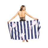 Sand Free XL Beach Towel + Bag Quick Dry Microfibre Compact Light Swimming - Grystal Green Leaf