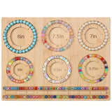 Wooden Beading Plate DIY Bead Design Plate String Crafting Bead Finishing Tool - Front View