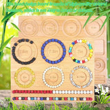 Wooden Beading Plate DIY Bead Design Plate String Crafting Bead Finishing Tool - Top-Down View