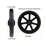 2PCS 8 Inch Wheelchair Front Wheels with Bearings Solid Replacement Wheels