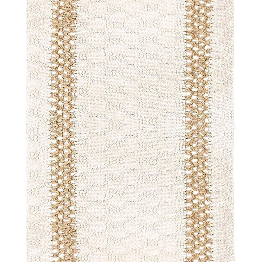 Cotton Linen Table Runner with Knot Tassel Bed End Towel Long Tablecloth Mat - Beige