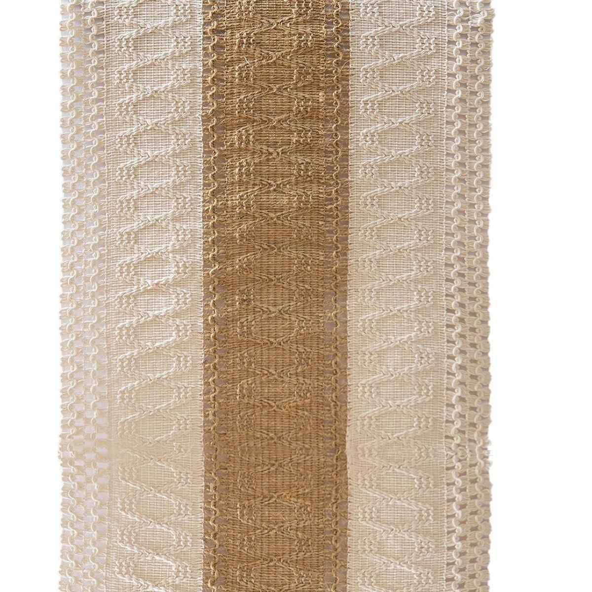 Cotton Linen Table Runner with Knot Tassel Bed End Towel Long Tablecloth Mat - Beige