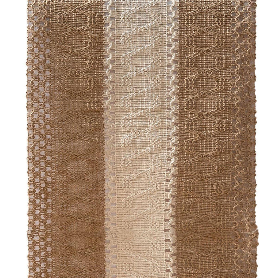 Cotton Linen Table Runner with Knot Tassel Bed End Towel Long Tablecloth Mat - Light brown