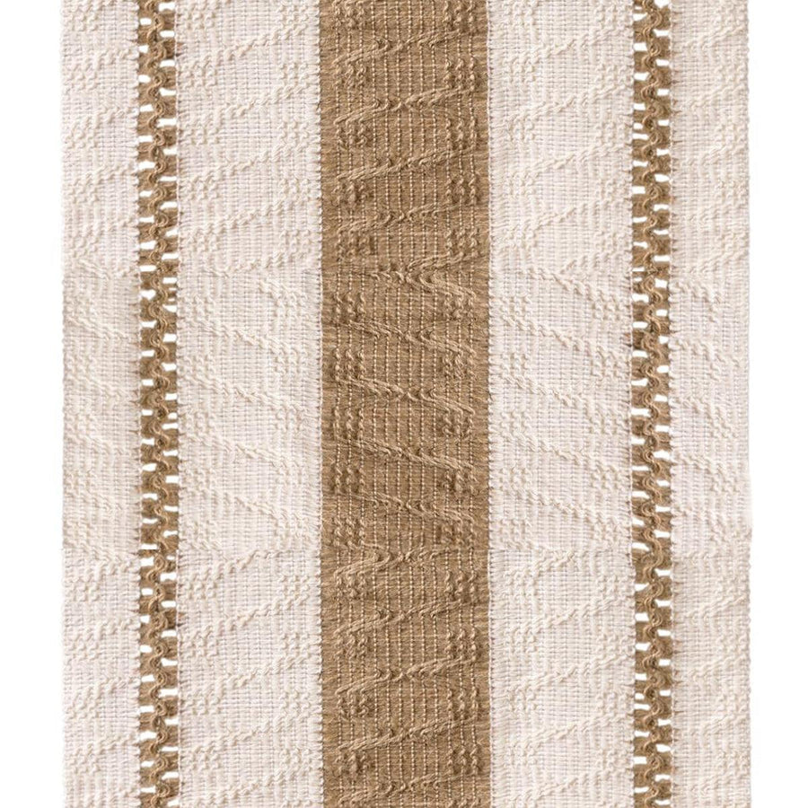 Cotton Linen Table Runner with Knot Tassel Bed End Towel Long Tablecloth Mat - Light brown