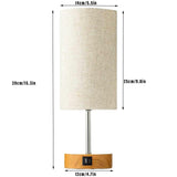 3-Speed Dimmable Bedside Table Lamp Touch Control Modern Nightstand Light - Side View