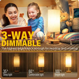3-Speed Dimmable Bedside Table Lamp Touch Control Modern Nightstand Light - Top-Down View