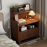 Small Solid Wood Nightstand Bedside Table Bedroom Storage Side Table - Side View