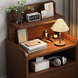 Small Solid Wood Nightstand Bedside Table Bedroom Storage Side Table - Rear View