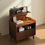 Small Solid Wood Nightstand Bedside Table Bedroom Storage Side Table - Low Angle