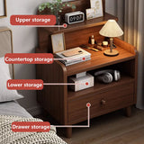 Small Solid Wood Nightstand Bedside Table Bedroom Storage Side Table - Extra Image