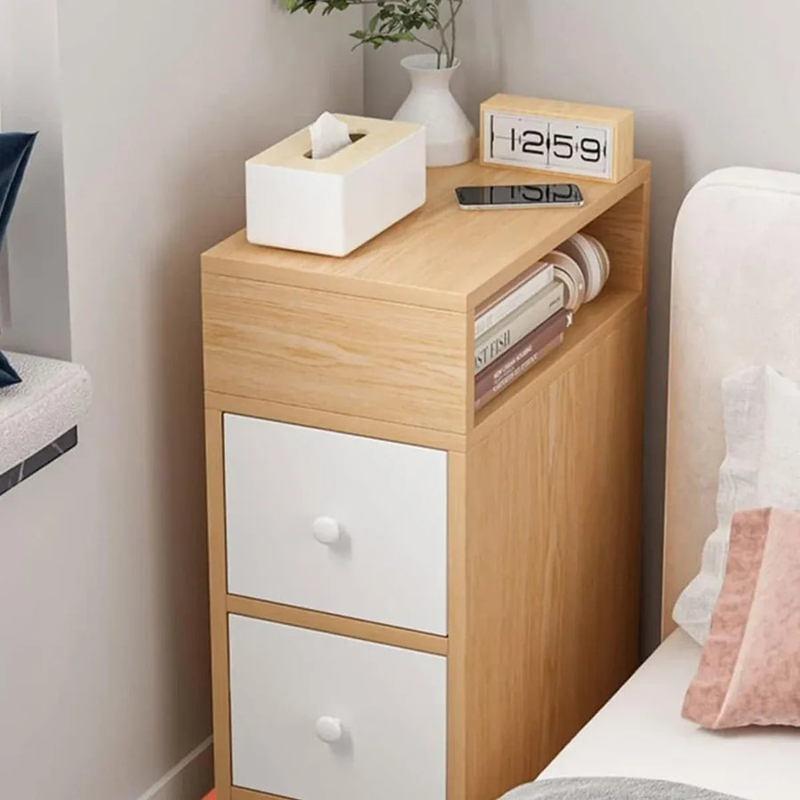 Small Multi Functional Storage Cabinet 2 Drawers 1 Open Space Sturdy Durable
