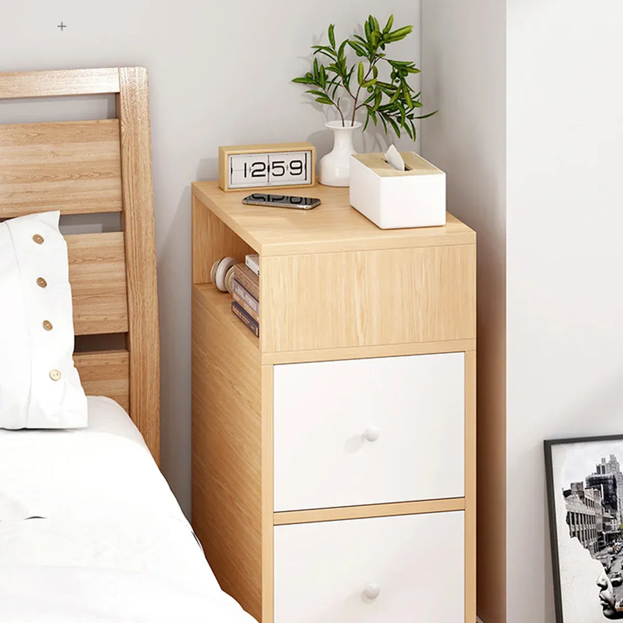 Small Multi Functional Storage Cabinet 2 Drawers 1 Open Space Sturdy Durable
