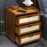 3-Layer Drawer Bedroom Nightstand Large Storage Stable Structure Space Saving - Extra Image