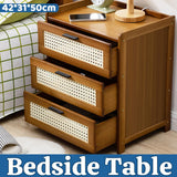 3-Layer Drawer Bedroom Nightstand Large Storage Stable Structure Space Saving - Extra Image