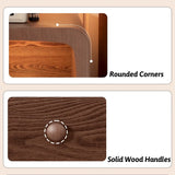 Wood Mini Bedside Table with Drawer and Shelf Compact Space Saving - Low Angle