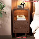 Wood Mini Bedside Table with Drawer and Shelf Compact Space Saving - Extra Image