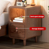 Wood Mini Bedside Table with Drawer and Shelf Compact Space Saving - Extra Image