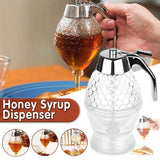 Honey Syrup Dispenser with Stand Bottom Flow Trigger Jar for Kitchen Use