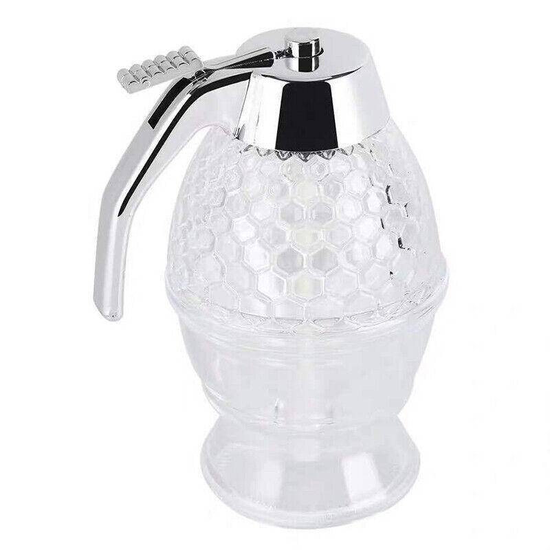 Honey Syrup Dispenser with Stand Bottom Flow Trigger Jar for Kitchen Use
