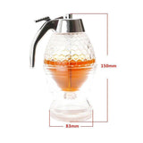 Honey Syrup Dispenser with Stand Bottom Flow Trigger Jar for Kitchen Use - Side View
