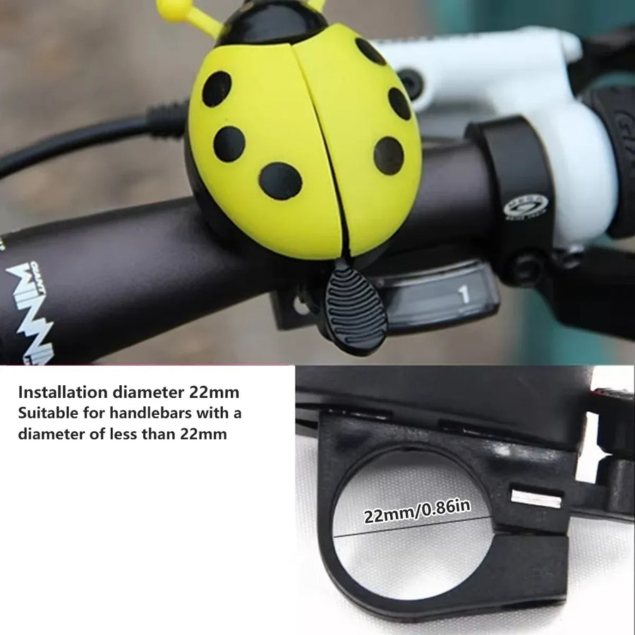 4PCS Ladybug Bicycle Bell Colourful Beetle Bike Horn Cycling Ring Bell for Road