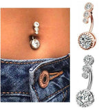 Belly Button Rings Bar Navel Steel Zirconia Body Piercing Jewellery - Extra Image
