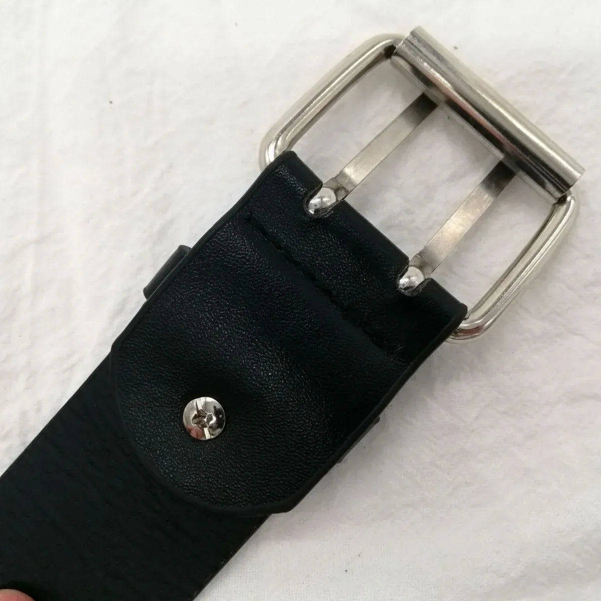 Double Grommet Holes Lether Belt 2-Row Studded For Women Men Punk Belts Use
