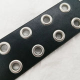 Double Grommet Holes Lether Belt 2-Row Studded For Women Men Punk Belts Use - 45-Degree Angle