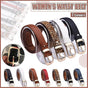 Ladies Leather Belt Classic Buckle Fashion Waist Strap for Jeans Dresses Casual - Brown