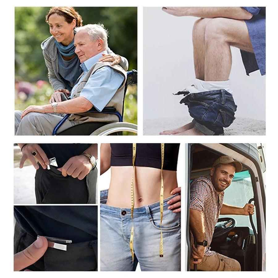 Folding Multipurpose Belt Clip Adjustable Buckle for Pants Belts and Accessories - Black