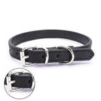 Dog Collar Pet Puppy Adjustable Neck Strap Pu Leather S - Blue
