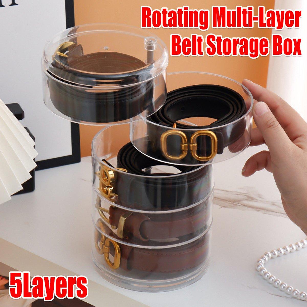 5 Layer Rotating Storage Box Transparent Jewelry Organizer for Home Display
