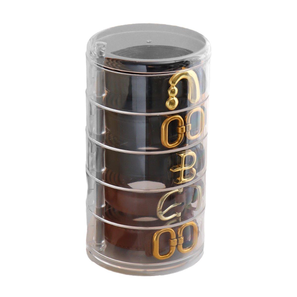 5 Layer Rotating Storage Box Transparent Jewelry Organizer for Home Display