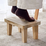 Solid Wood Small Bench Low Stool Shoe Bench Living Room Sturdy - Rear View