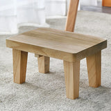 Solid Wood Small Bench Low Stool Shoe Bench Living Room Sturdy - Close-Up Angle