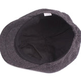 8 Panels Newsboy Flat Cap Peaky Blinders Baker Golf Driving Boy Mens Beret Hat - Dark Grey