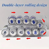 Double Tier Drinks Organiser Drawer Shelf Storage Rack Beverage Dispenser Holder - Top-Down View