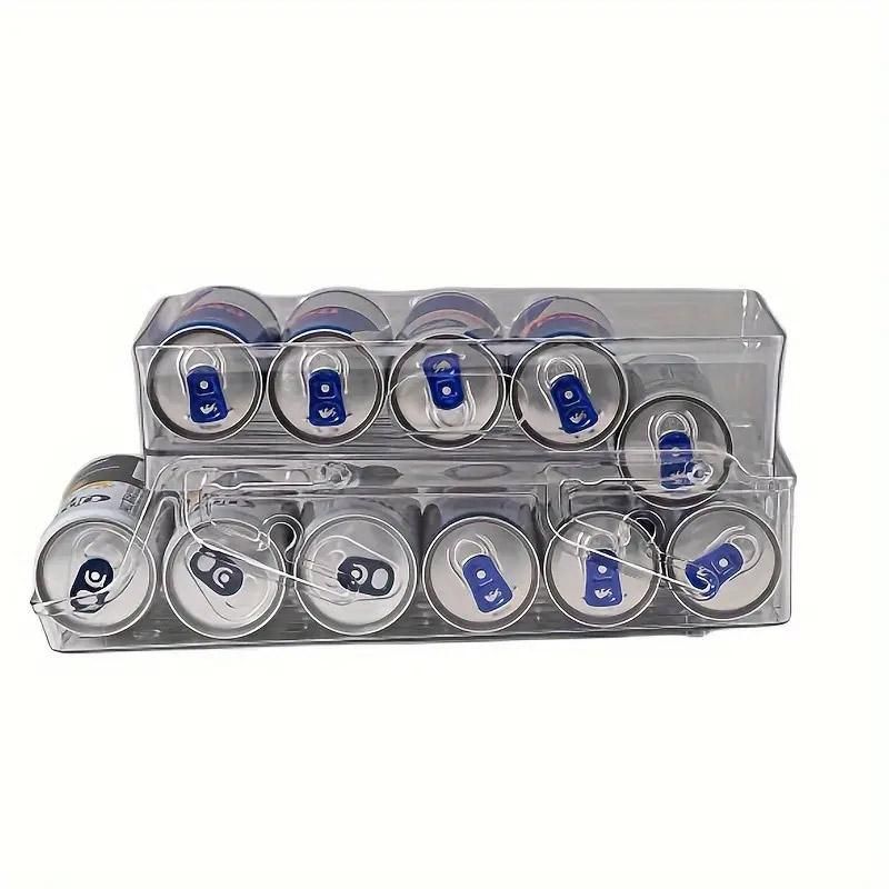 Double Tier Drinks Organiser Drawer Shelf Storage Rack Beverage Dispenser Holder