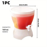 Jug With Tap Cold Water Container Lemonad Drink Dispenser for Refrigerator - Side View